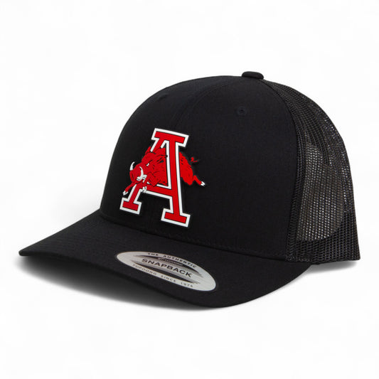 Arkansas Razorbacks Jumping Hog 3D YP Snapback Trucker Hat- Black