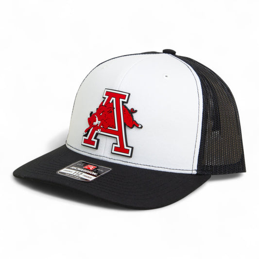 Arkansas Razorbacks Jumping Hog 3D Snapback Trucker Hat- White/ Black