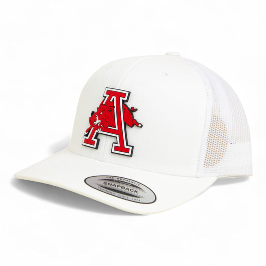 Arkansas Razorbacks Jumping Hog 3D YP Snapback Trucker Hat- White