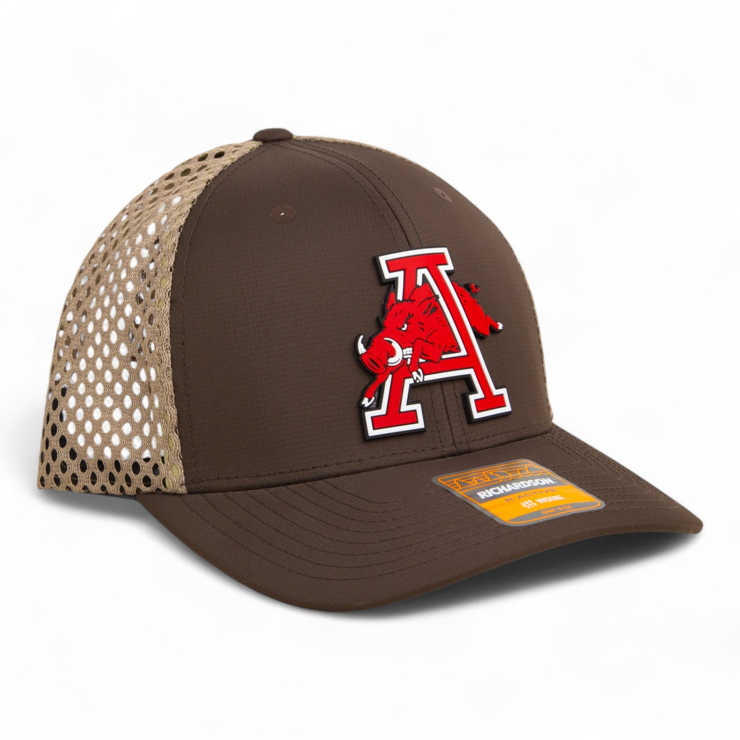 Arkansas Razorbacks Jumping Hog 3D Snapback Tilikum Trucker Hat- Brown/ Tan