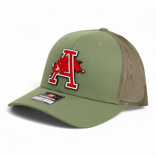 Arkansas Razorbacks Jumping Hog 3D Snapback Trucker Hat- Loden Green