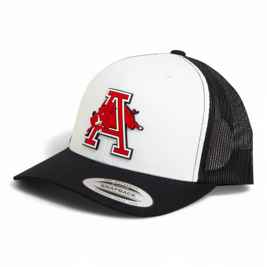 Arkansas Razorbacks Jumping Hog 3D YP Snapback Trucker Hat- White/ Black