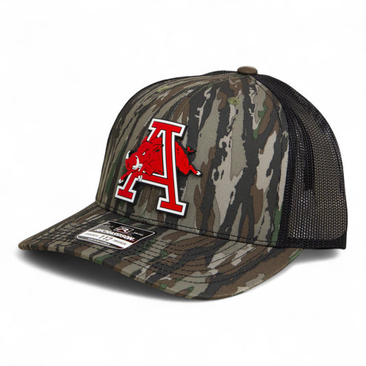 Arkansas Razorbacks Jumping Hog 3D Snapback Trucker Hat- Realtree Original/ Black