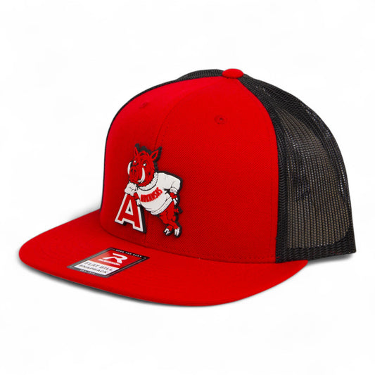 Arkansas Razorbacks Leaning A 3D Wool Blend Flat Bill Hat- Red/ Black