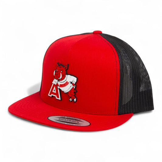 Arkansas Razorbacks Leaning A 3D YP Snapback Flat Bill Trucker Hat- Red/ Black