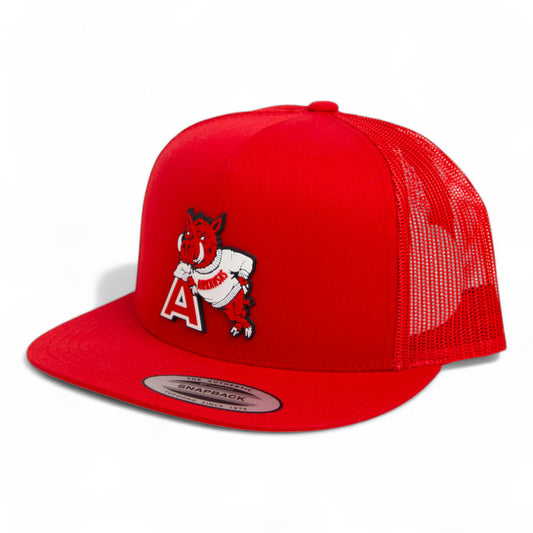 Arkansas Razorbacks Leaning A 3D YP Snapback Flat Bill Trucker Hat- Red