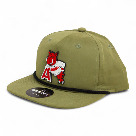 Arkansas Razorbacks Leaning A 3D Classic Rope Hat- Loden/ Black