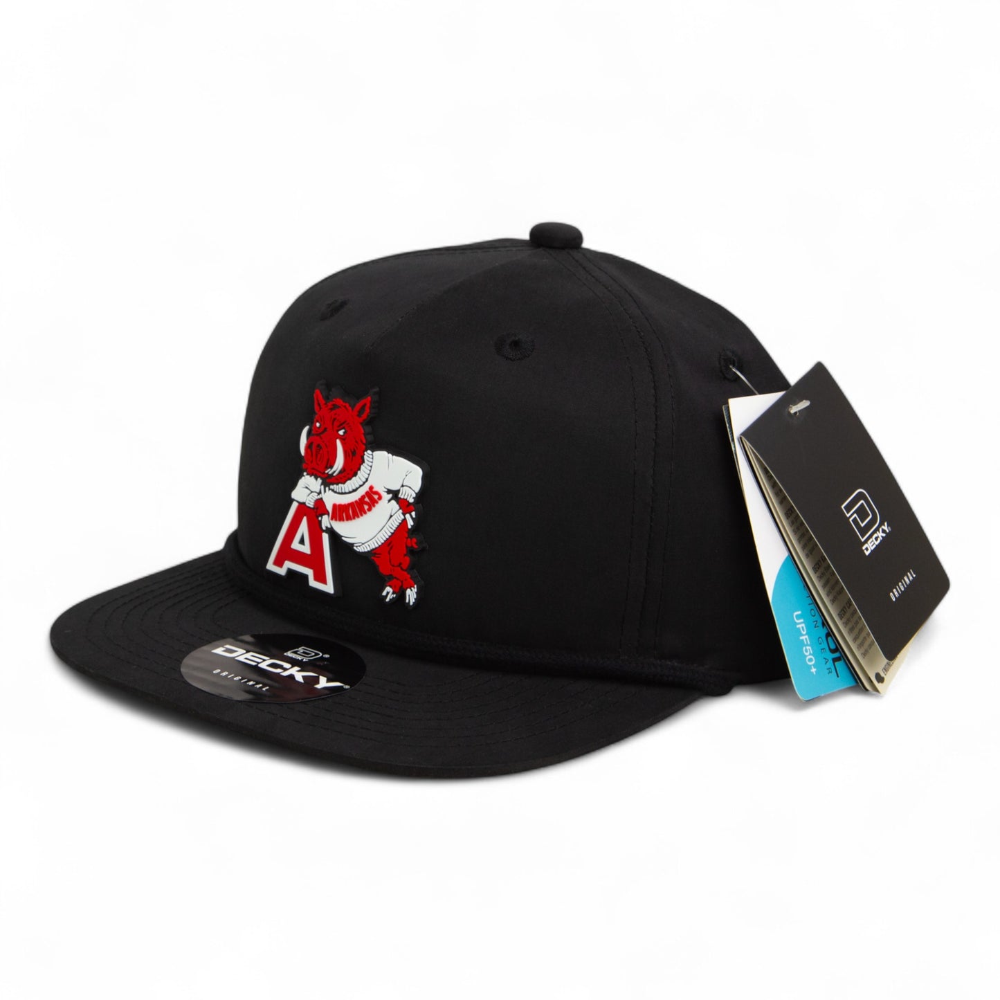 Arkansas Razorbacks Leaning A 3D Classic Rope Hat- Black