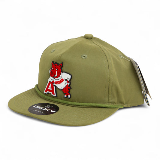 Arkansas Razorbacks Leaning A 3D Classic Rope Hat- Loden