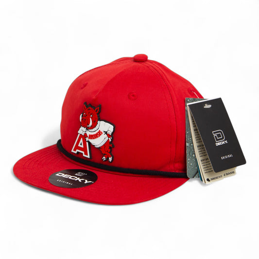 Arkansas Razorbacks Leaning A 3D Classic Rope Hat- Red/ Black