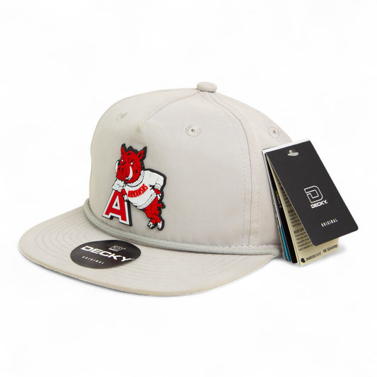 Arkansas Razorbacks Leaning A 3D Classic Rope Hat- Grey