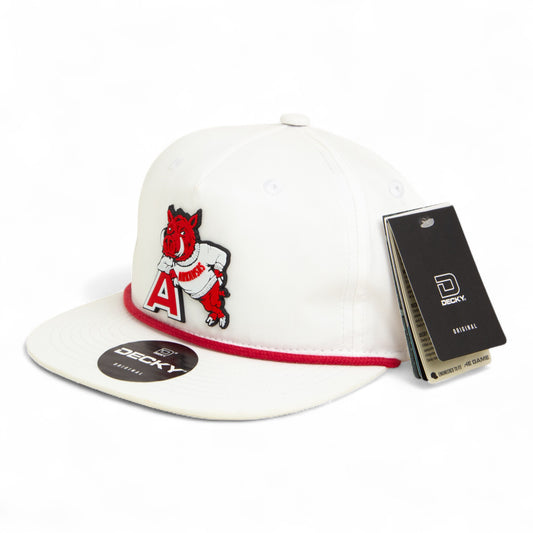 Arkansas Razorbacks Leaning A 3D Classic Rope Hat- White/ Red