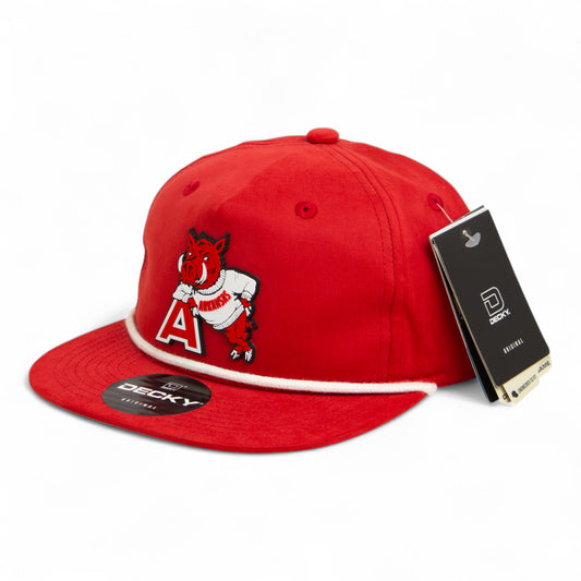 Arkansas Razorbacks Leaning A 3D Classic Rope Hat- Red/ White