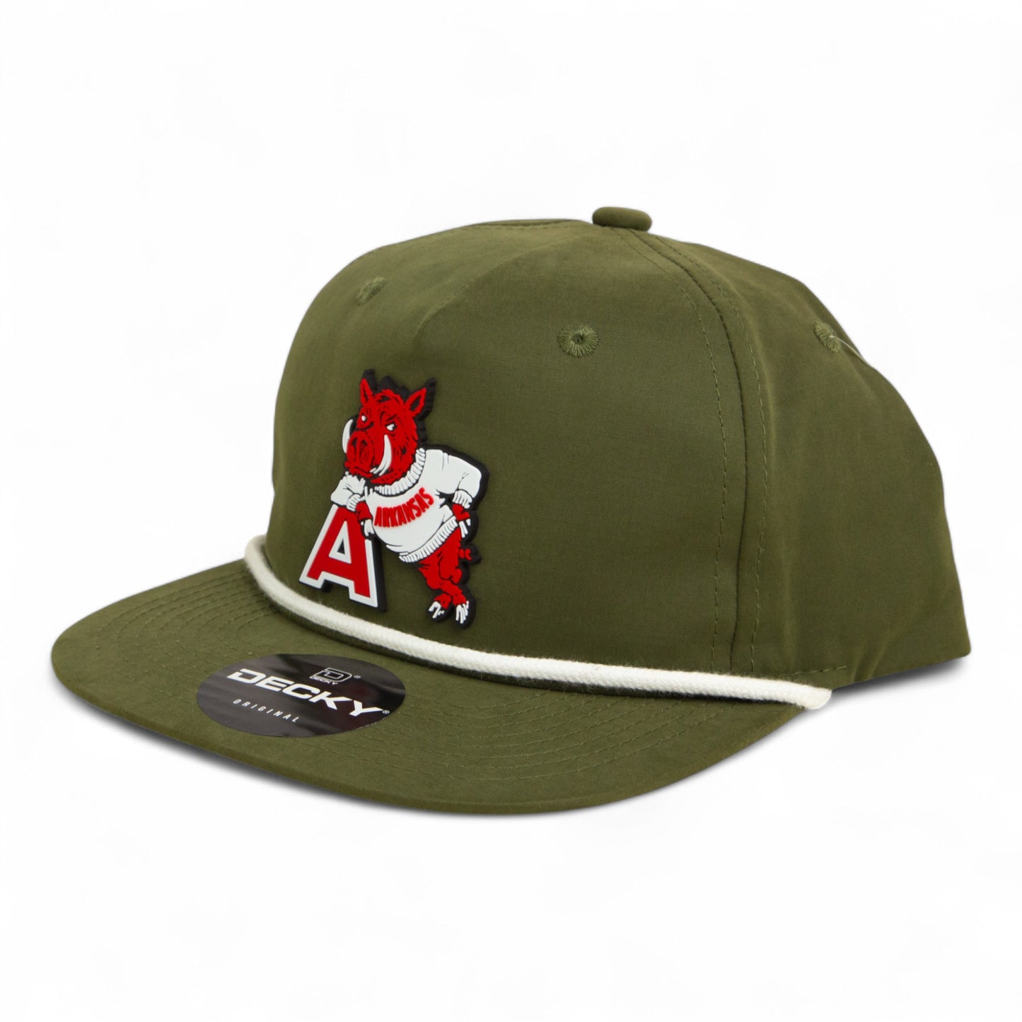 Arkansas Razorbacks Leaning A 3D Classic Rope Hat- Olive/ White