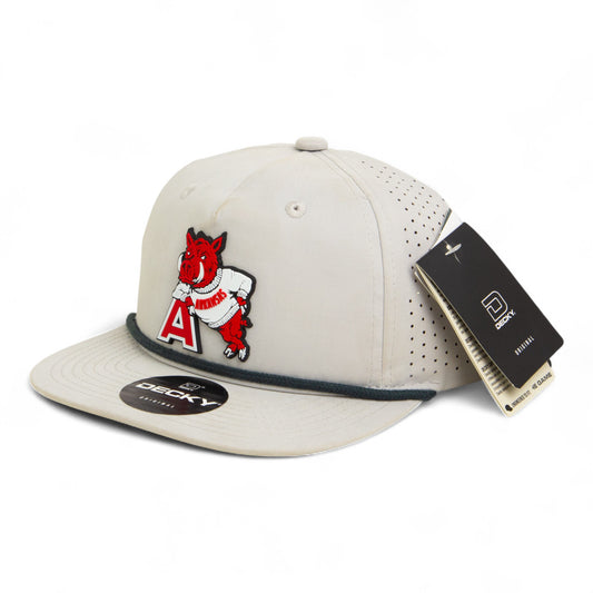 Arkansas Razorbacks Leaning A 3D Perforated Rope Hat- Grey/ Charcoal