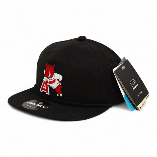 Arkansas Razorbacks Leaning A 3D Perforated Rope Hat- Black