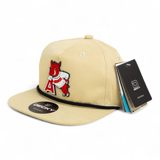 Arkansas Razorbacks Leaning A 3D Classic Rope Hat- Birch/ Black