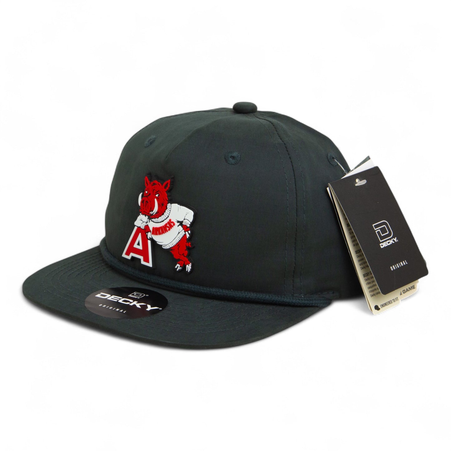 Arkansas Razorbacks Leaning A 3D Classic Rope Hat- Charcoal