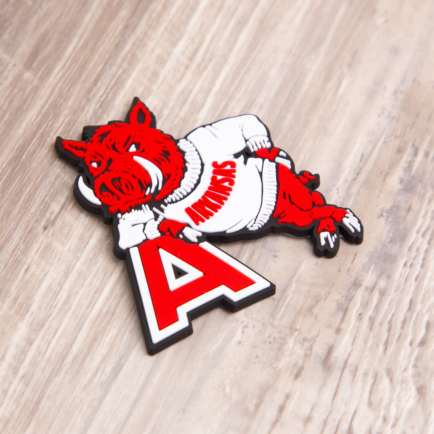 Arkansas Razorbacks Leaning A 3D Snapback Seven-Panel Flat Bill Trucker Hat- Charcoal/ Black/ White