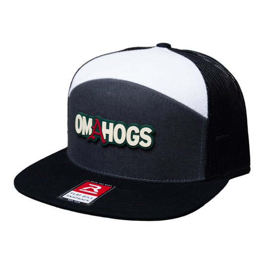 Arkansas Razorbacks OMAHOGS 3D Snapback Seven-Panel Trucker Hat- Charcoal/ White/ Black