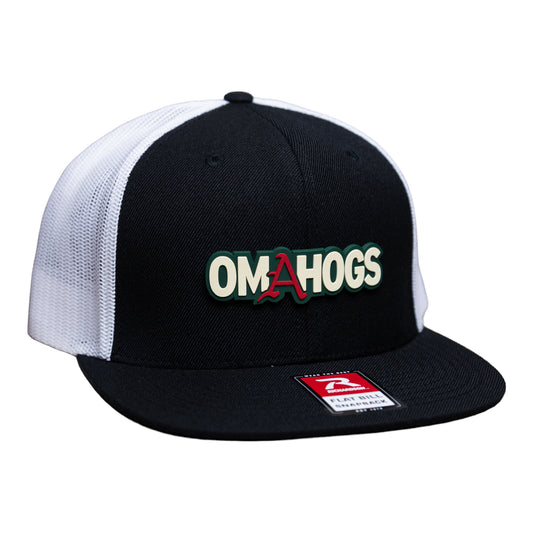 Arkansas Razorbacks OMAHOGS 3D Wool Blend Flat Bill Hat- Black/ White
