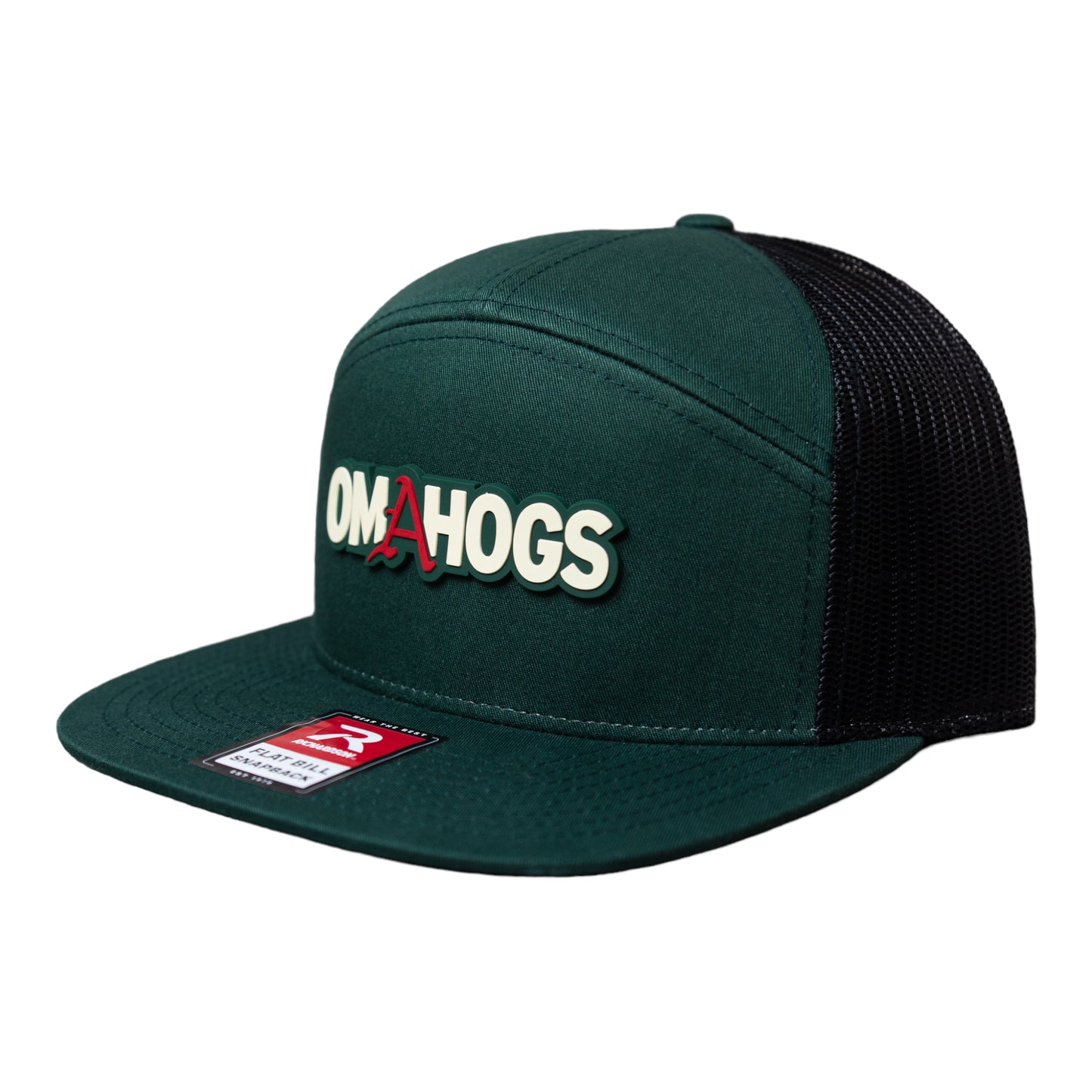 Arkansas Razorbacks OMAHOGS 3D Snapback Seven-Panel Trucker Hat- Dark Green/ Black