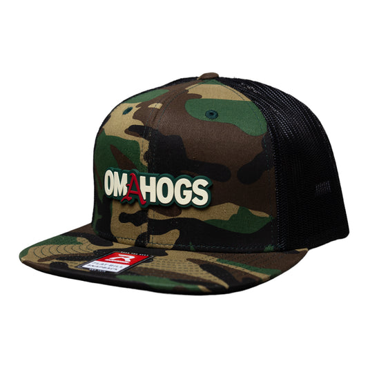 Arkansas Razorbacks OMAHOGS 3D Wool Blend Flat Bill Hat- Army Camo/ Black