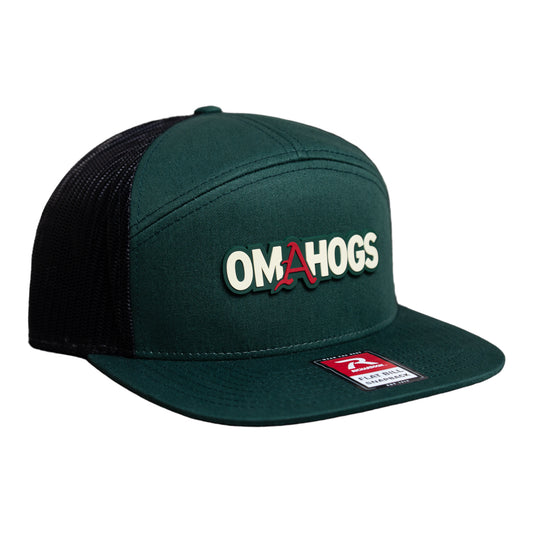 Arkansas Razorbacks OMAHOGS 3D Snapback Seven-Panel Trucker Hat- Dark Green/ Black