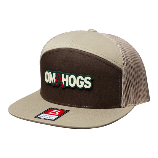 Arkansas Razorbacks OMAHOGS 3D Snapback Seven-Panel Trucker Hat- Brown/ Tan