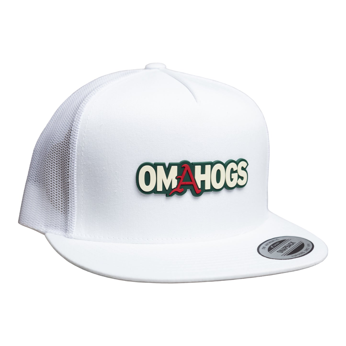 Arkansas Razorbacks OMAHOGS YP Snapback Flat Bill Trucker Hat- White
