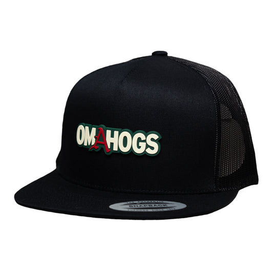 Arkansas Razorbacks OMAHOGS YP Snapback Flat Bill Trucker Hat- Black
