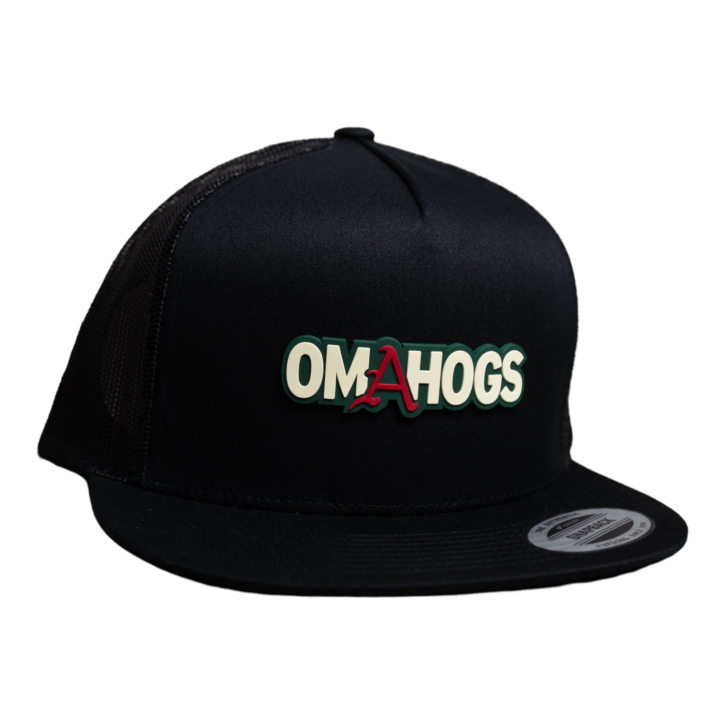 Arkansas Razorbacks OMAHOGS YP Snapback Flat Bill Trucker Hat- Black