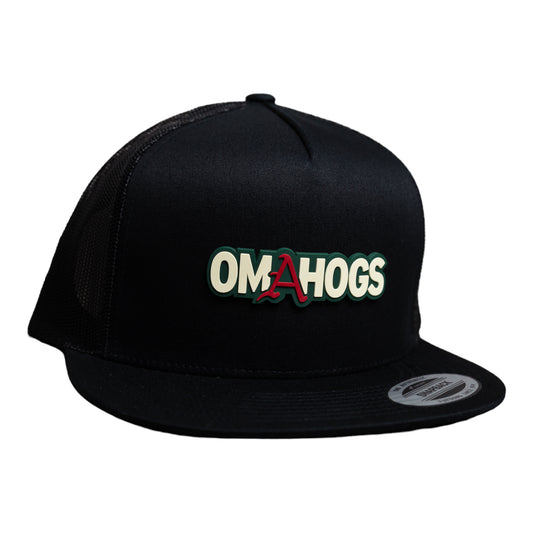 Arkansas Razorbacks OMAHOGS YP Snapback Flat Bill Trucker Hat- Black