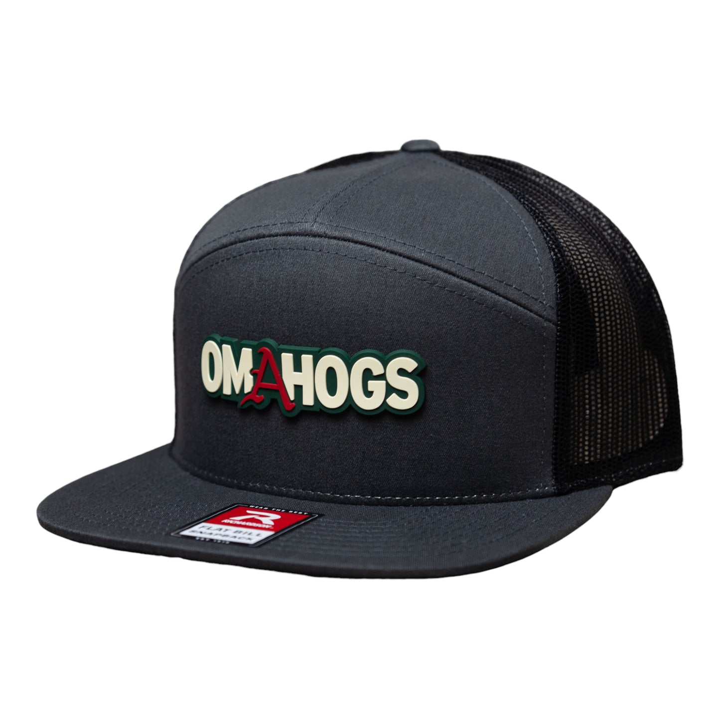 Arkansas Razorbacks OMAHOGS 3D Snapback Seven-Panel Trucker Hat- Charcoal/ Black