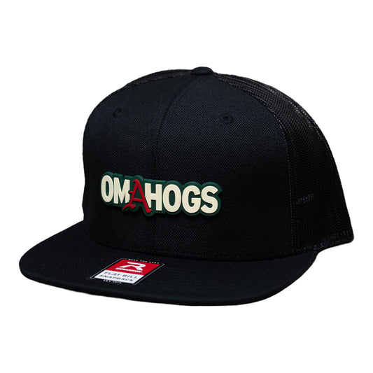 Arkansas Razorbacks OMAHOGS 3D Wool Blend Flat Bill Hat- Black