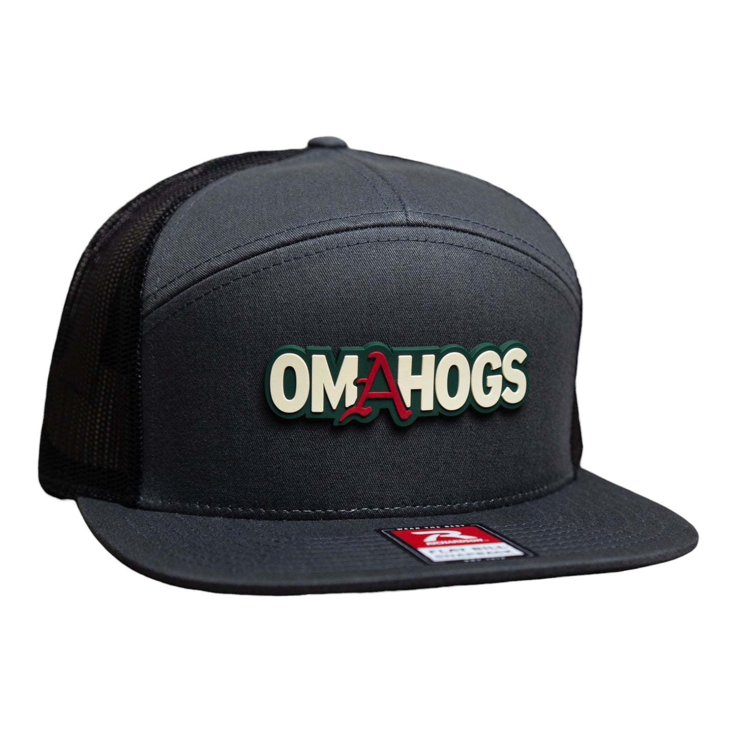 Arkansas Razorbacks OMAHOGS 3D Snapback Seven-Panel Trucker Hat- Charcoal/ Black