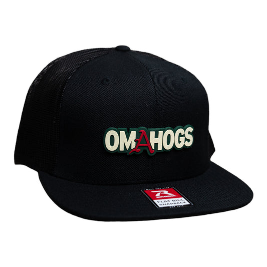 Arkansas Razorbacks OMAHOGS 3D Wool Blend Flat Bill Hat- Black