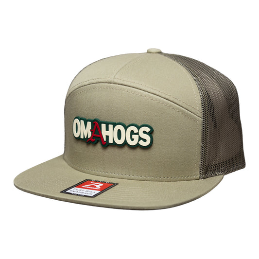 Arkansas Razorbacks OMAHOGS 3D Snapback Seven-Panel Trucker Hat- Pale Loden