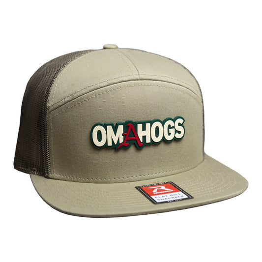 Arkansas Razorbacks OMAHOGS 3D Snapback Seven-Panel Trucker Hat- Pale Loden