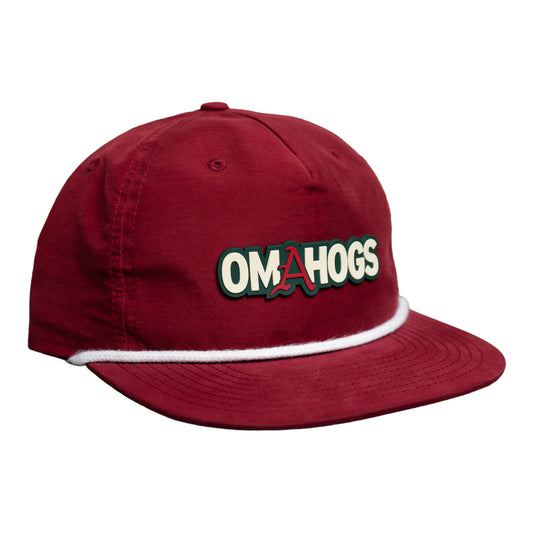 Arkansas Razorbacks OMAHOGS 3D Classic Rope Hat- Cardinal/ White