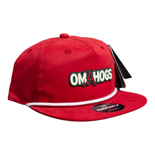 Arkansas Razorbacks OMAHOGS 3D Classic Rope Hat- Red/ White