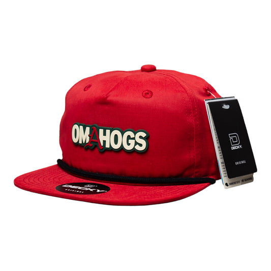 Arkansas Razorbacks OMAHOGS 3D Classic Rope Hat- Red/ Black