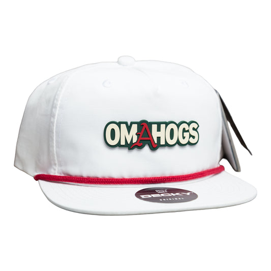 Arkansas Razorbacks OMAHOGS 3D Classic Rope Hat- White/ Red