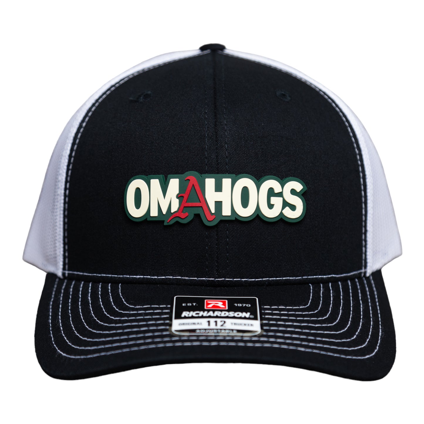 Arkansas Razorbacks OMAHOGS 3D Snapback Trucker Hat- Black/ White