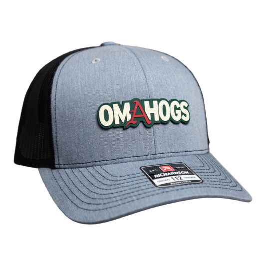Arkansas Razorbacks OMAHOGS 3D Snapback Trucker Hat- Heather Grey/ Black