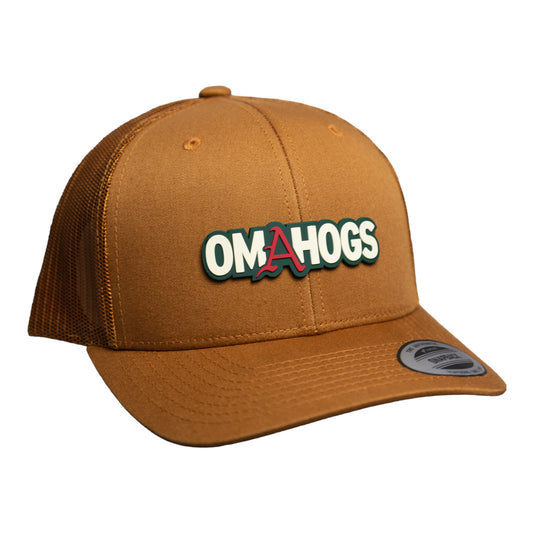 Arkansas Razorbacks OMAHOGS 3D YP Snapback Trucker Hat- Caramel