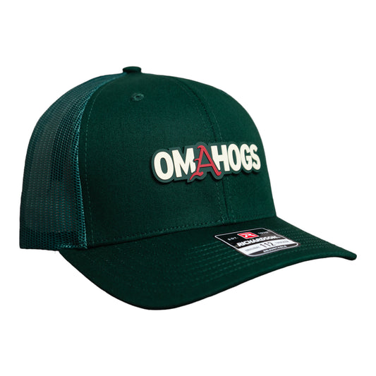 Arkansas Razorbacks OMAHOGS 3D Snapback Trucker Hat- Dark Green