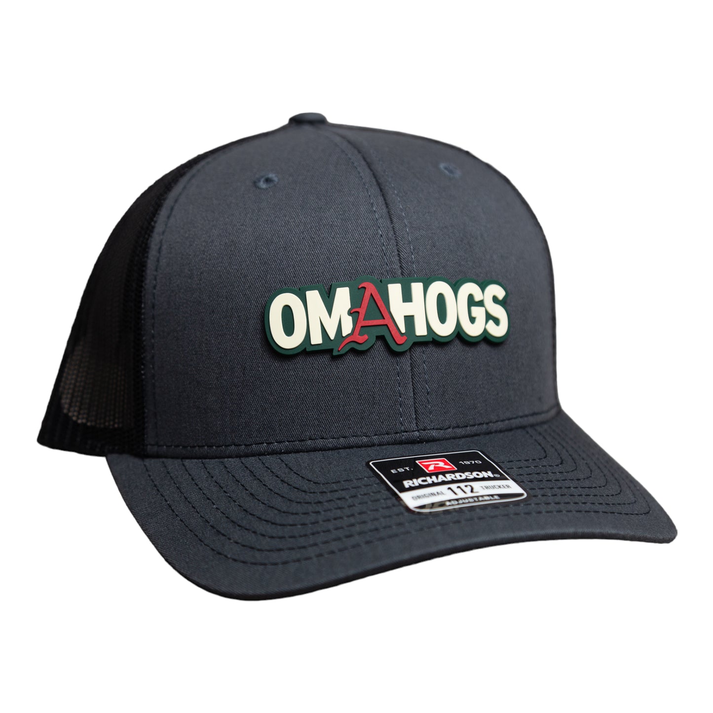 Arkansas Razorbacks OMAHOGS 3D Snapback Trucker Hat- Charcoal/ Black