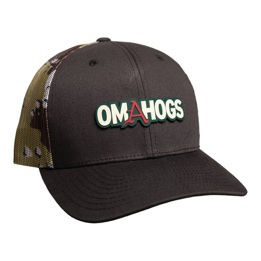 Arkansas Razorbacks OMAHOGS 3D Snapback Trucker Hat- Brown/ Desert Camo