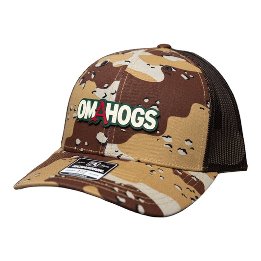 Arkansas Razorbacks OMAHOGS 3D Snapback Trucker Hat- Desert Camo/ Brown